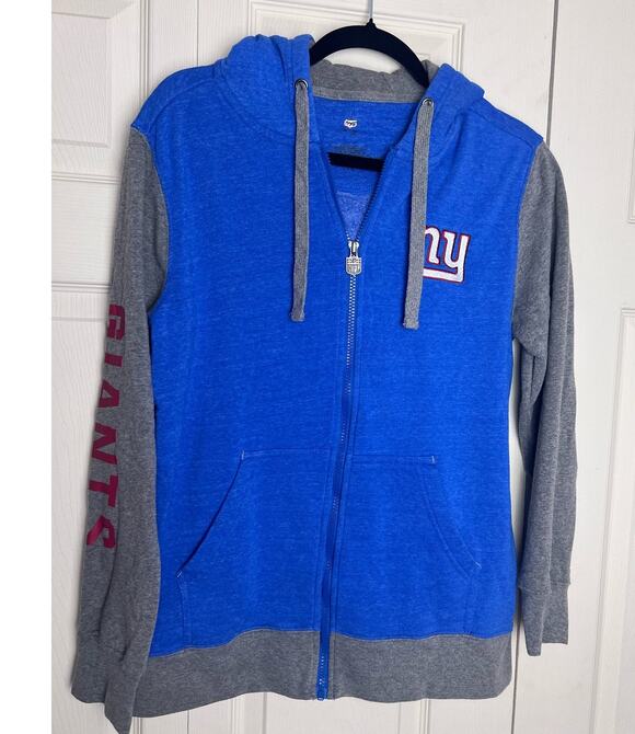 NFL Other - NFL New York Giants Football Sweatshirt Full Zip Hoodie Size Gray Blue Size L